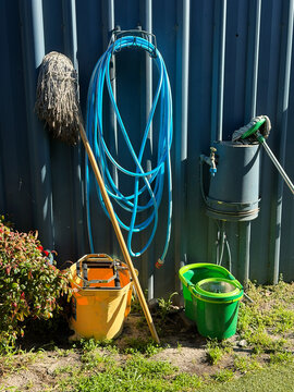 Cleaning equipment and water hose with ambient sunlight