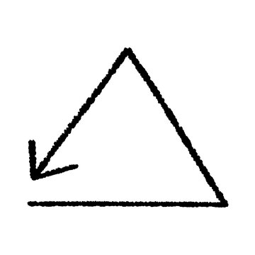 Hand-drawn triangle icon with an arrow at the bottom left&mdash;representing loading, back, recycle, cycle, reload, etc.
