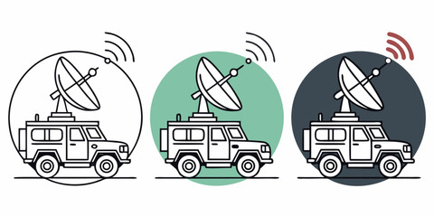 Military radar defense vehicles, green and black camouflage military vehicles green vehicle © Abubakkar