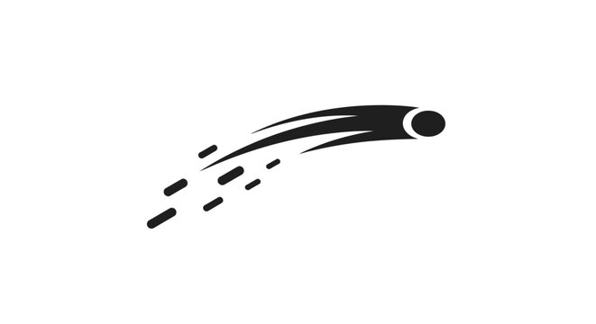 Abstract black swoosh motion effect icon.