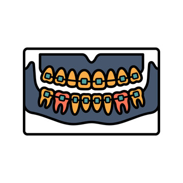 Orthodontic Braces Teeth X-Ray Icon for Orthodontist
