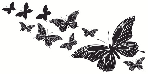 Black and white butterfly wings forming a peace symbol freedom © Bakkar