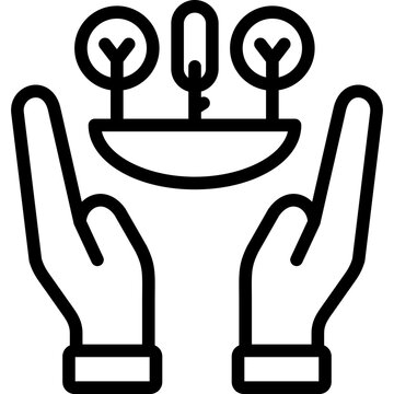 afforestation icon illustration design with outline