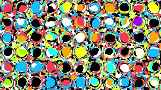 Glossy Bubble Grid Motion Background with Vibrant Liquid Colors