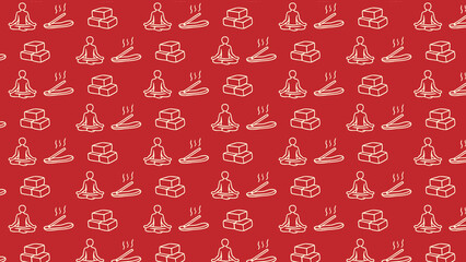 Naklejka premium Ayurveda vector pattern design colored