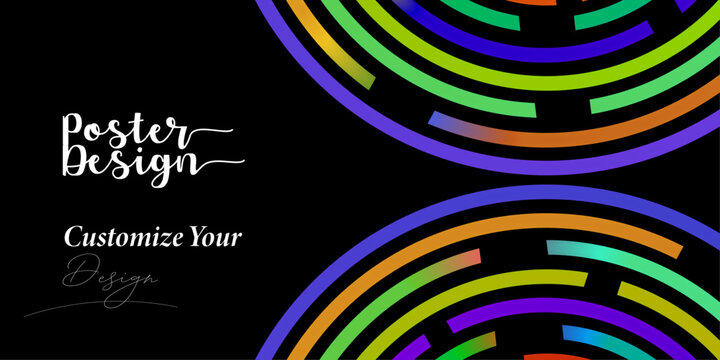 Vibrant, colorful, abstract, concentric, gradient, poster, design, customize, creative, modern, typography, handwritten, font,