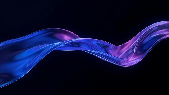 neon blue purple wave motion abstract background ribbon