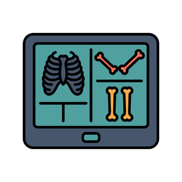 DICOM Medical Monitor Screen Icon for Diagnostic Reading
