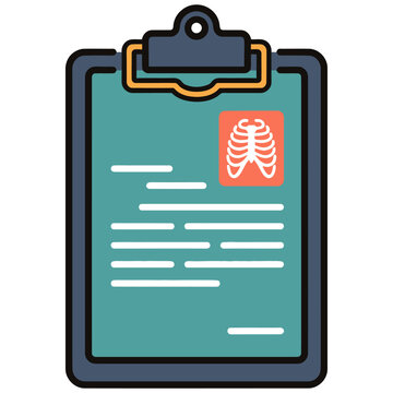 Radiology Report Result Clipboard Icon for Patient Record
