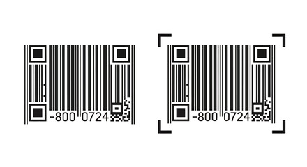 Obraz premium Pair of barcode labels on white background suitable for graphic design projects.