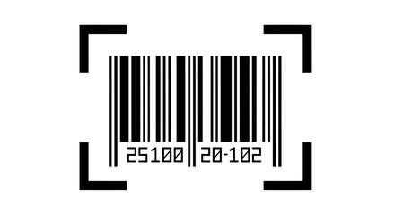 Obraz premium Close-up of a black and white barcode framed for scanning and product identification graphics.