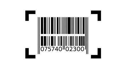 Obraz premium Close up of a barcode with framing corners and numeric digits for a graphic resource.