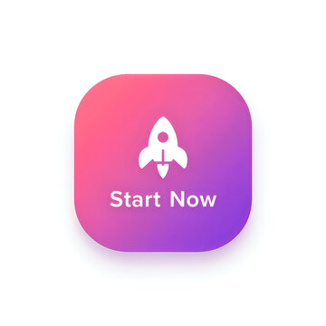 Modern rocket launch start button icon