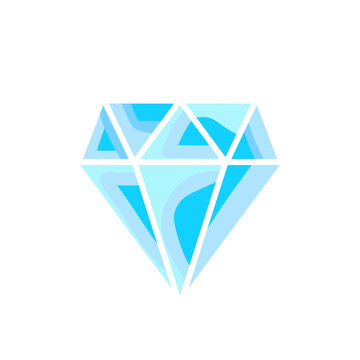 Blue diamond icon vector illustration isolated on black background