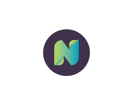 Letter n gradient logo icon. This modern logotype is suitable for tech startups, digital agencies, software firms, mobile apps, creative branding and corporate identity design projects.