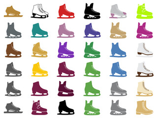 Obraz premium Colorful Ice Skates Collection - Winter Sports Equipment Variety