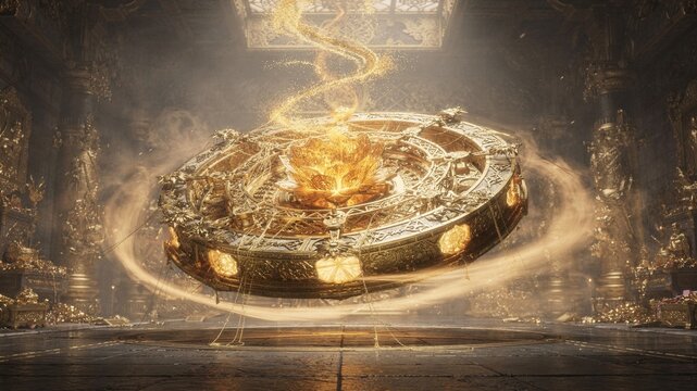 Gold Magic Circle Altar Photorealistic Game Render｜黄金の魔法陣の祭壇 フォトリアルゲーム