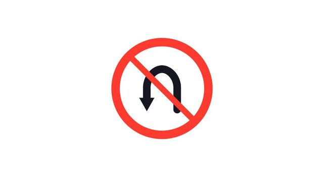 Standard road sign indicating no u-turn allowed
