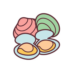 Fresh Seafood Clams Illustration - Delicious Ocean Delicacy © ardan