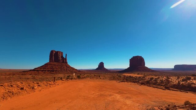 Monument Valley POV Scenic Drive Through Navajo Tribal Park, Arizona