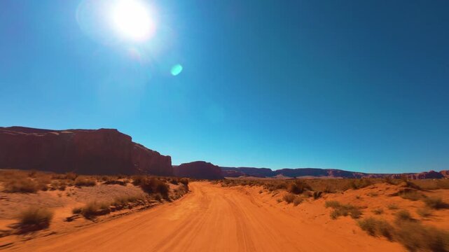 Monument Valley POV Scenic Drive Through Navajo Tribal Park, Arizona