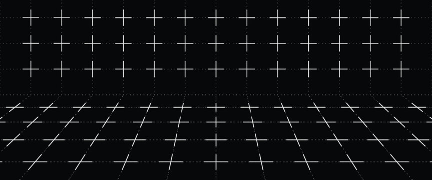 Dark mode dashed cross grid background