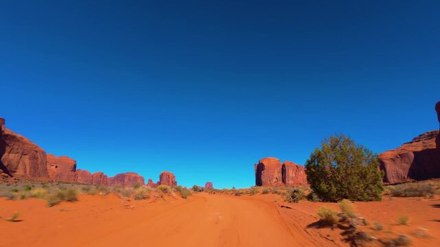 Monument Valley POV Scenic Drive Through Navajo Tribal Park, Arizona