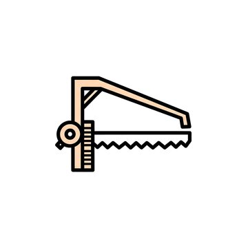 Industrial sawmill vector icon for wood cutting and timber