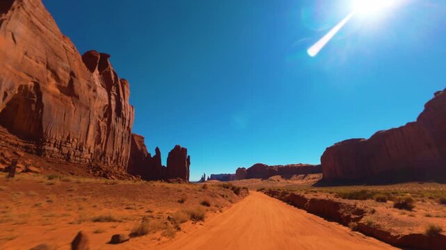 Monument Valley POV Scenic Drive Through Navajo Tribal Park, Arizona