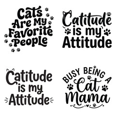 Obraz premium Set of funny cat quotes and typography designs for t-shirt prints and stickers