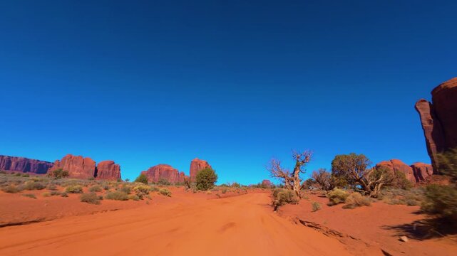 Monument Valley POV Scenic Drive Through Navajo Tribal Park, Arizona