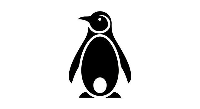 Minimalist penguin icon facing forward