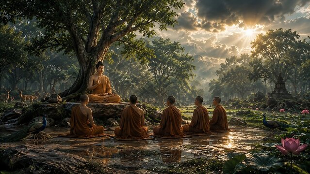 Buddha First Sermon After Monsoon Rain