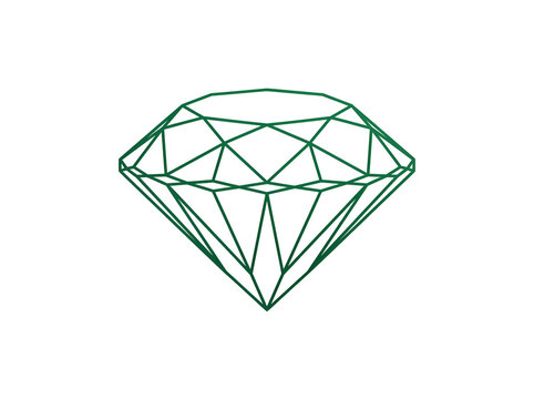 Elegant green diamond vector icon illustration