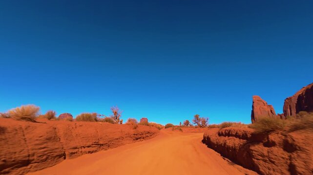 Monument Valley POV Scenic Drive Through Navajo Tribal Park, Arizona