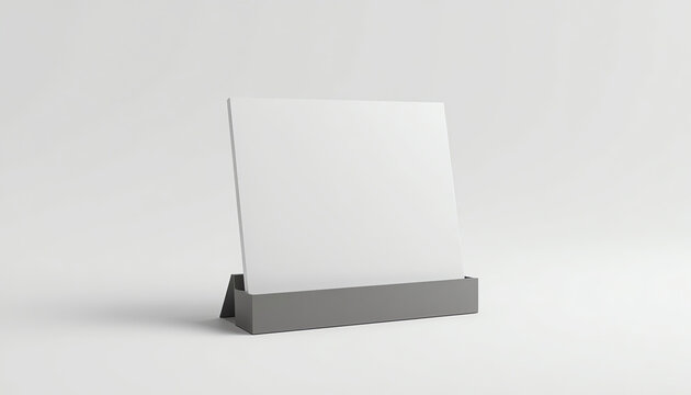 Aluminum Counter top Sign Holder & Sign Frame. Weighted Table Top Sign Frame Double LL Sign Holder Super Click Mount. 3d render illustration.