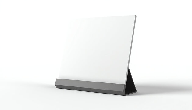 Aluminum Counter top Sign Holder & Sign Frame. Weighted Table Top Sign Frame Double LL Sign Holder Super Click Mount. 3d render illustration.