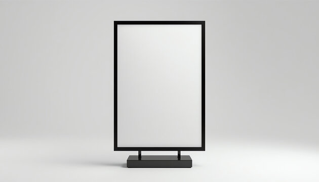 Blank white pylon mockup, side view, isolated, 3d rendering. Empty advertising billboard mock up. Clear outdoor poster template. Commercial outside baner for ad