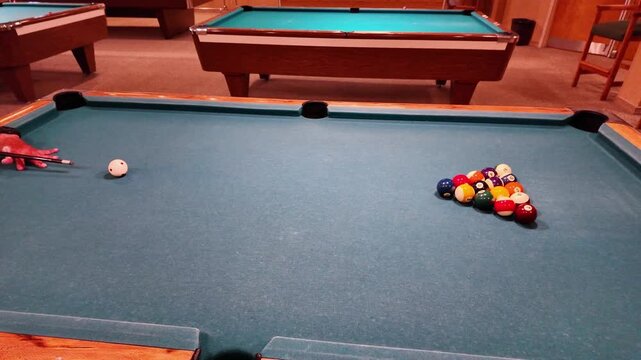 July 2, 2026. New Jersey, USA. The opening break in billiards.