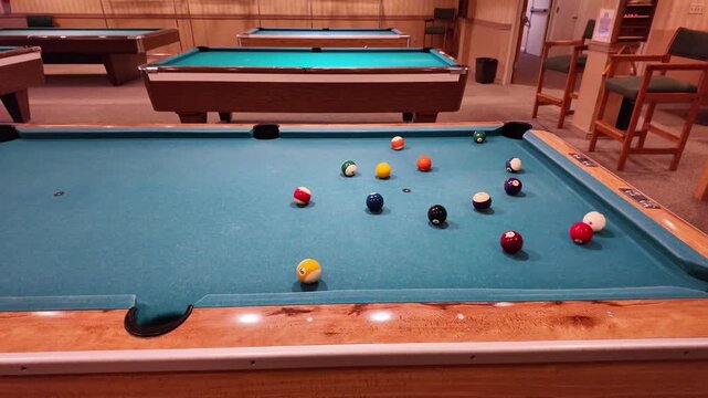 July 2, 2026. New Jersey, USA. The opening break in billiards.