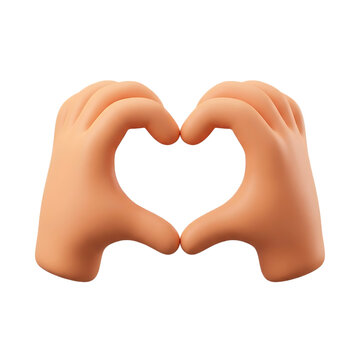 A 3D Rendered Pair of Hands Forming a Heart Shape Symbolizing Love and Kindness Isolated on White Background