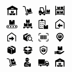 Logistics and Warehouse Management Icons Set for Shipping Delivery and Supply Chain © BeNeed Vactory