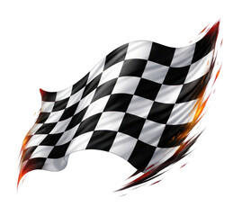 Fototapeta premium PNG Dynamic checkered flag illustration.