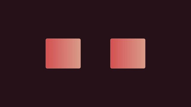 Minimalist abstract motion with pulsing red rounded rectangles on dark animation 4k background