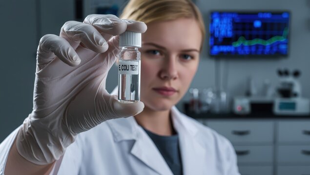 E. coli test identifies E. coli in water, signaling fecal pollution.