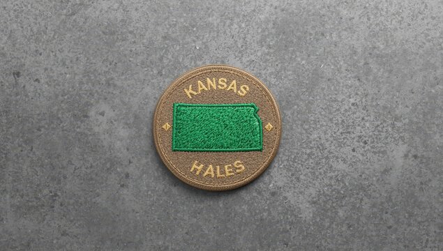 Kansas State patch on gray