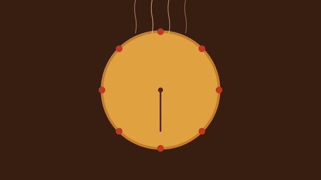 Minimalist flat clock animation with wavy steam effect for time management and deadline concepts 4k flat minimalist