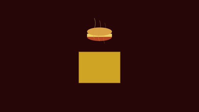 Minimalist hot coffee cup animation with steam rising on dark 4k background