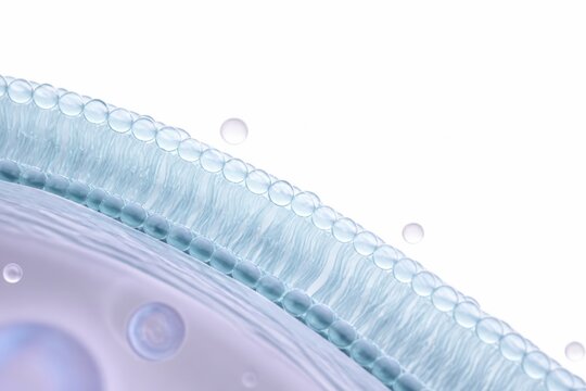 Antimicrobial resistance testing concepts. Detailed 3d Illustration of Lipid Bilayer Membrane Structure with Water Molecules