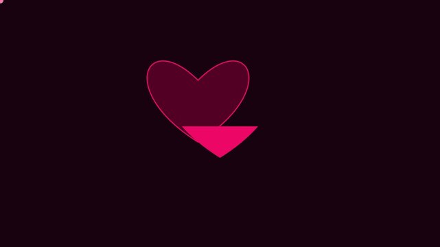 Pink heart loading bar animation, romantic progress indicator for love and valentine projects 4k